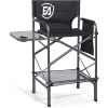 30.7" Seat Height Directors Chair for Makeup Artist with Side Table Easy Get in out for Elderly Tall Camping Chair Supports
