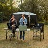 30.7" Seat Height Directors Chair for Makeup Artist with Side Table Easy Get in out for Elderly Tall Camping Chair Supports